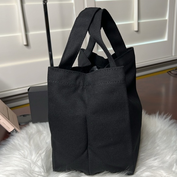 PRADA Beauty L'HOMME Milano L'EAU Black Mini Tote Canvas Bag Box PRADA Logo NWOT - Picture 4 of 17